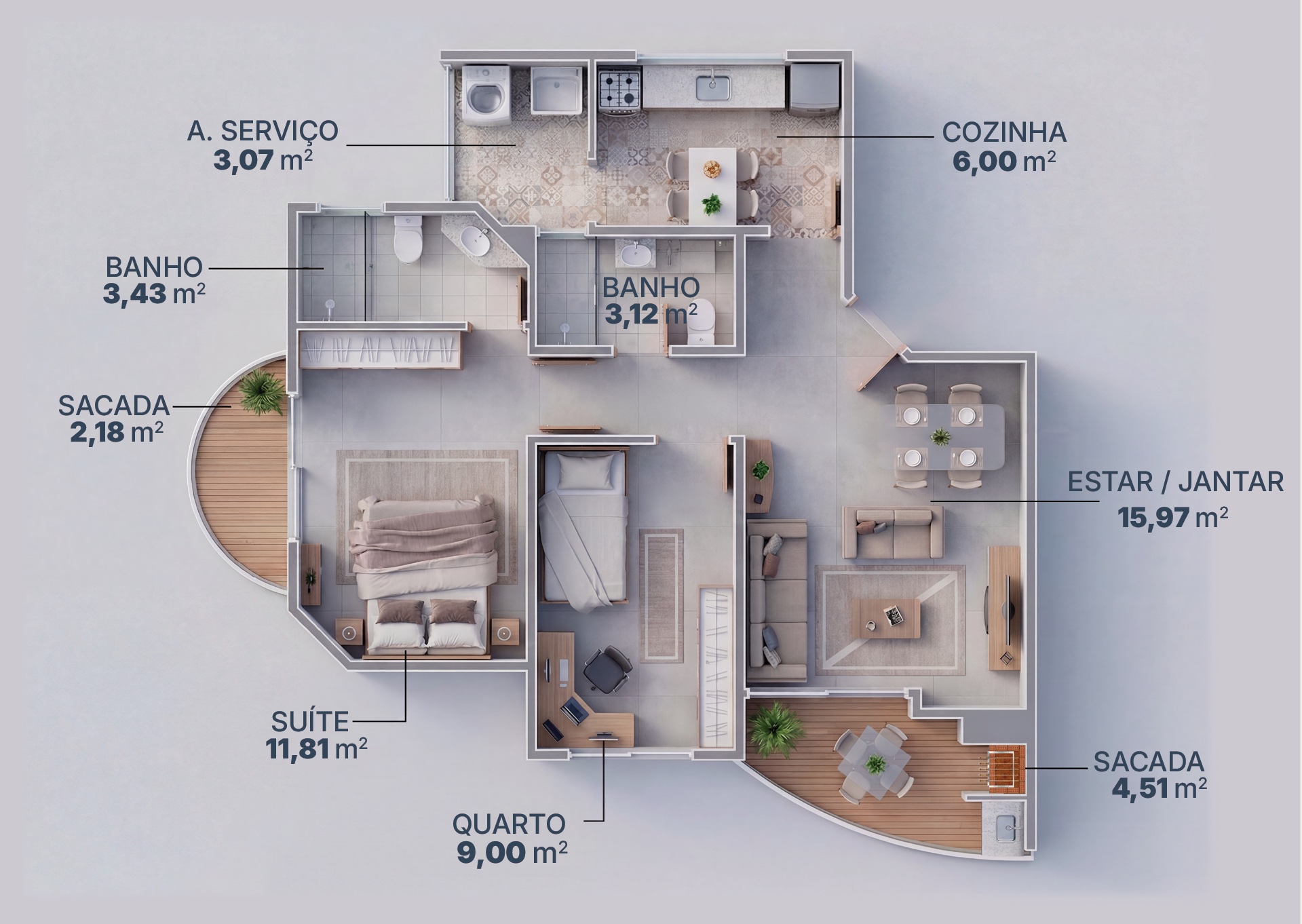 Planta baixa do apartamento